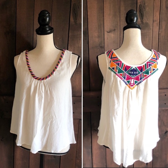 Love Sam Tops - LOVE SAM Beaded Embroidery Tank